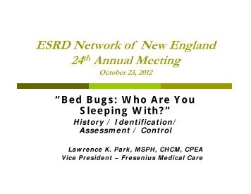 Bed Bugs - ESRD Network of New England