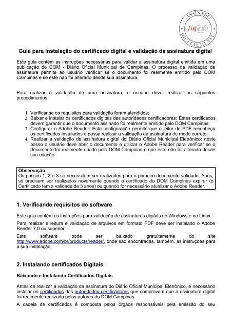 Validar assinaturas pdf