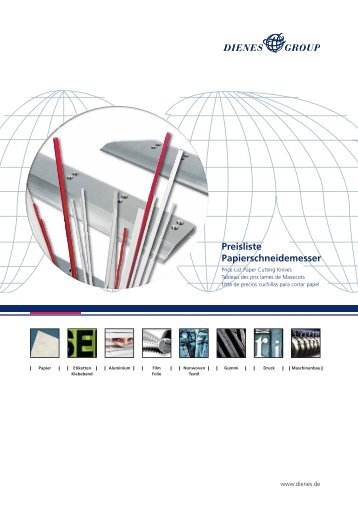 Preisliste Papiermesser 2010 - Dienes Werke GmbH