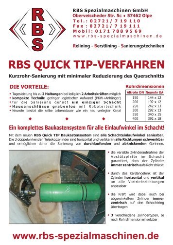 RBS QUICK TIP-VERFAHREN - RBS Spezialmaschinen GmbH