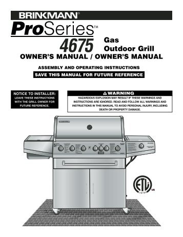 Brinkmann Pro-Sear 4675 - Grill-Repair.com