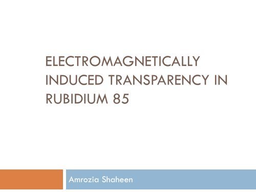 Electromagnetically induced transparency