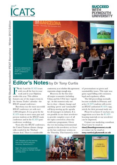 Editor's Notesby Dr Tony Curtis - Perfumery education and training ...