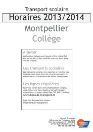 Montpellier CollÃ¨ge Horaires 2012/2013 - HÃ©rault Transport
