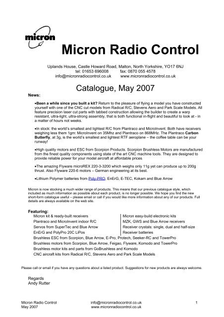 model kits - Micron Radio Control