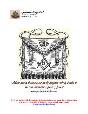 to download the current Trestleboard (pdf) - Freemasons Lodge #363