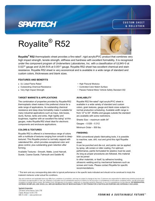 Royalite R52 - Spartech Corporation
