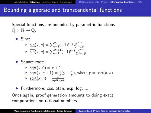 Guaranteed Proofs Using Interval Arithmetic - LRI