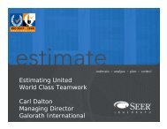 Estimating United World Class Teamwork Carl Dalton ... - Galorath