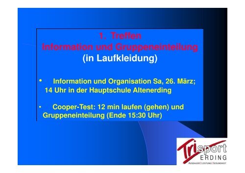 Laufeinsteigerkurs - Trisport Erding