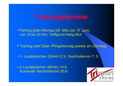 Laufeinsteigerkurs - Trisport Erding