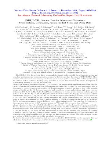 ENDF/B-VII.1 Nuclear Data for Science and Technology - T-2 - Los ...