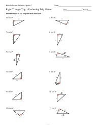 Right Triangle Trig Evaluating Ratios - Eastchester High School