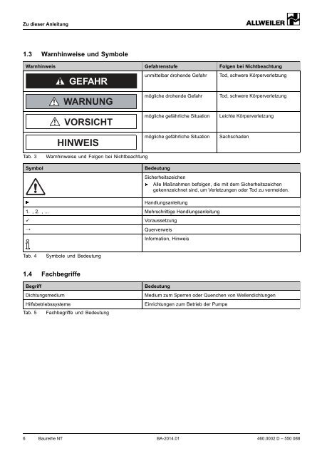 SpiralgehÃ¤use- Kreiselpumpe - ALLWEILER Service-Portal