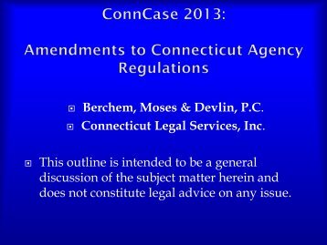 Berchem, Moses & Devlin, P.C. Connecticut Legal Services, Inc ...