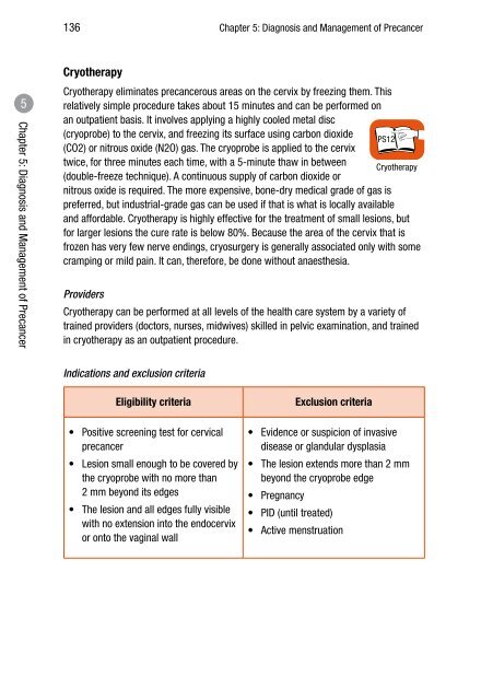 CHAPTER 4: SCREENING FOR CERVICAL CANCER