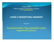 UVOD U KOGNITIVNU ZNANOST KonekcionistiÄki / NeurobioloÅ¡ki ...