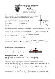 UniversitÃ  di Roma âLa Sapienza ââ FacoltÃ  di Ingegneria FISICA I