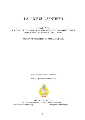 La Luce sul Sentiero.pdf - Istituto Cintamani