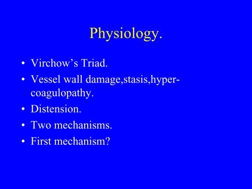 Anatomy Physiology DVT