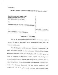 Virginia DEQ and Virginia State Water Control Board v Town of ...