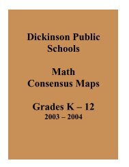 Dickinson Public Schools Math Consensus Maps Grades K â 12