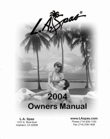 2004 L.A. Spas Owners Manual - Blue Fin Pool & Spa