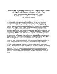 The MMPI-2-RF Externalizing Scales - University of Minnesota Press