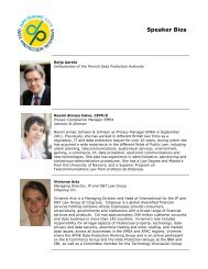 Speaker Bios - International Association of Privacy Professionals