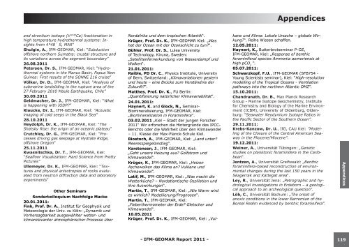 IFM-GEOMAR Annual Report 2011 Appendices