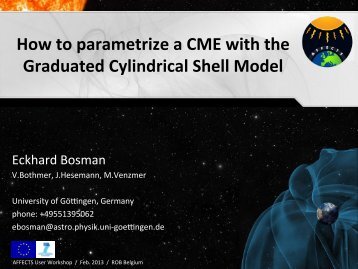 How to parametrize a CME with the Graduated ... - AFFECTS