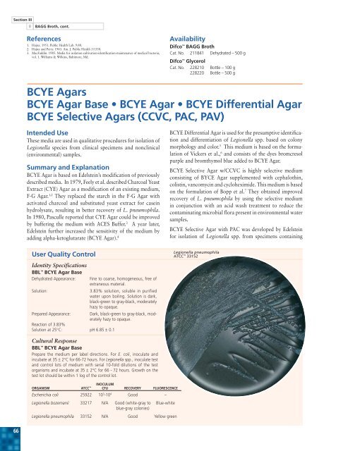 BCYE Agars BCYE Agar Base â¢ BCYE Agar â¢ BCYE ... - Free