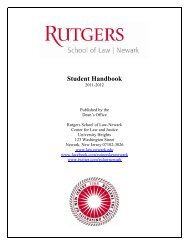 Student Handbook - Rutgers School of Law-Newark - Rutgers, The ...