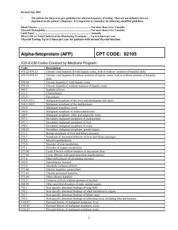 (AFP) CPT CODE - Stormont-Vail HealthCare