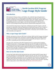 Logo Usage Style Guide - North Carolina Nutrition Services Branch