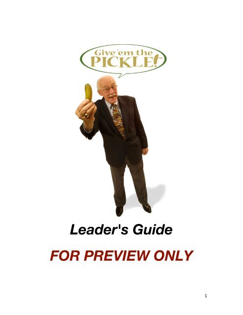 Leader's Guide FOR PREVIEW ONLY