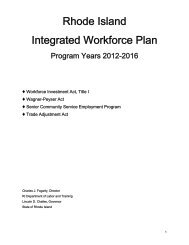 Table of Contents - Rhode Island Department of Labor and Training