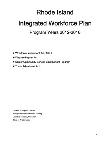 Table of Contents - Rhode Island Department of Labor and Training