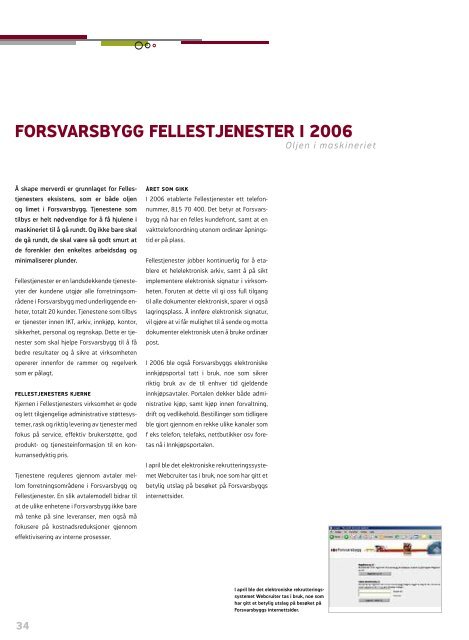 Forsvarsbyggs Ã¥rsrapport for 2006