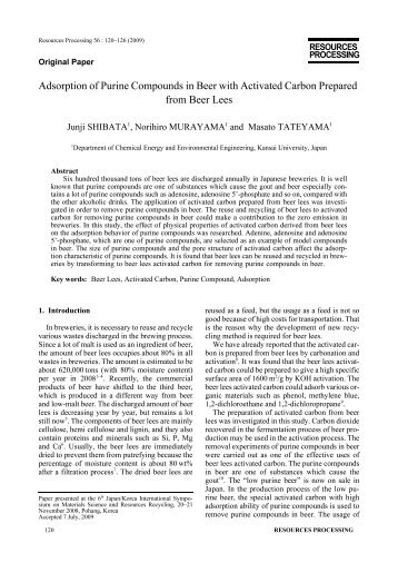 Adsorption of Purine Compounds in Beer with Activated Carbon ...