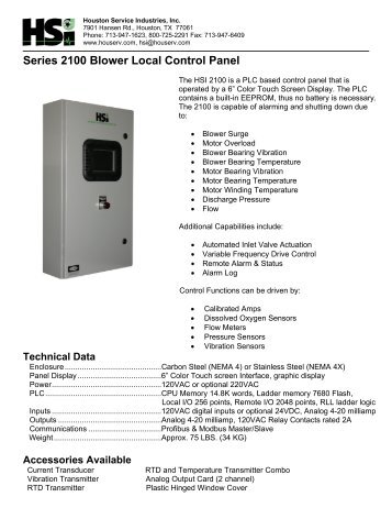 HSI2100 CUTSHEET.pdf - HSI Blowers