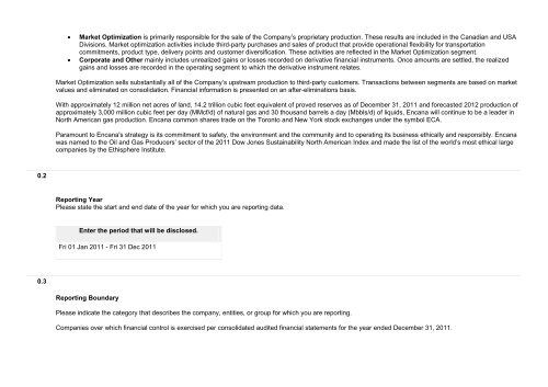 Carbon Disclosure Project - Encana