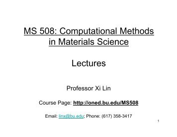 Lecture XVII: Tight-Binding approximation - Xi Lin