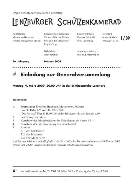 SchÃ¼tzengesellschaft Lenzburg â€¢ 1465 1/09 - SG Lenzburg