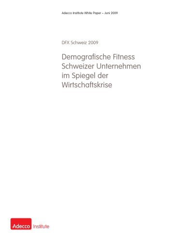 Demografische Fitness Schweizer Unternehmen im Spiegel der ...