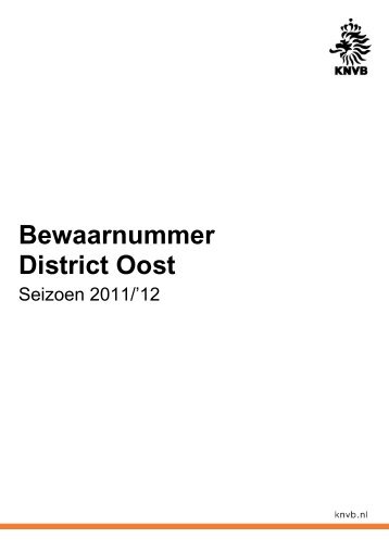 Bewaarnummer District Oost - Scheidsrechters Vereniging ...