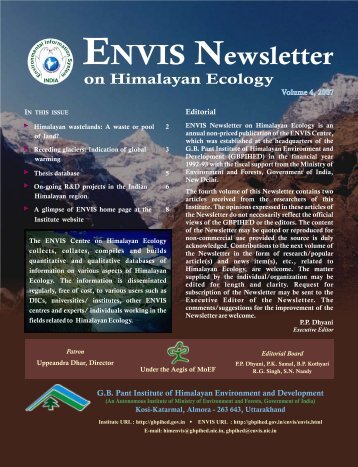ENVIS Newsletter - ENVIS Centre on Himalayan Ecology