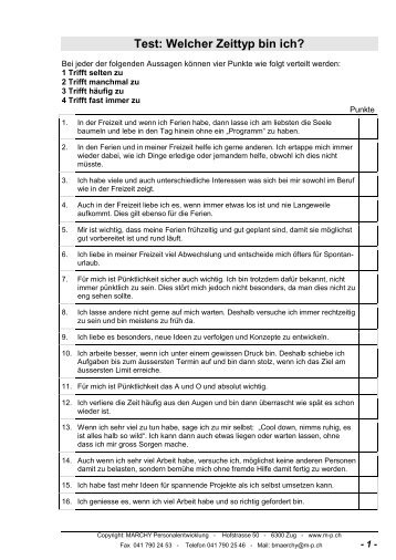 Test: Welcher Zeittyp bin ich? - MÃ¤rchy + Partner