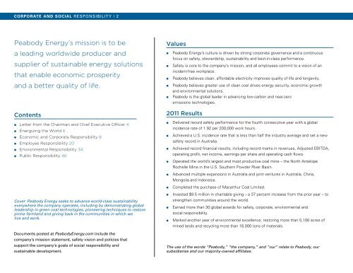 Responsibility Report - Peabody Energy