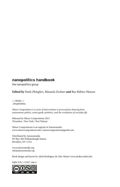 nanopolitics handbook - Minor Compositions